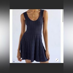 Maeve Navy Blue Ribbed Dress